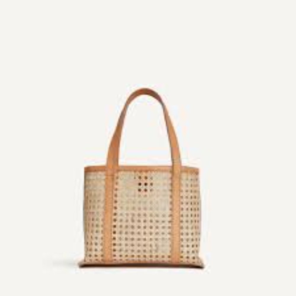 Bembien Madewell Anthropologie Margot Bag Mini Woven Rattan Leather BNWOT